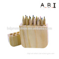 12pcs 7" Nature Basswood Colour Pencils Set in Special Wooden Box